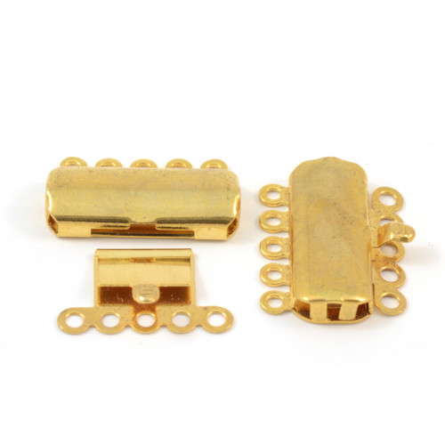 5 ROWS TAB LOCK GOLD PLATED CLASP 